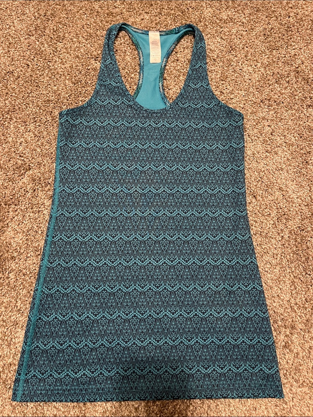 Ivivva by Lululemon Teal Patterned Racerback Tank